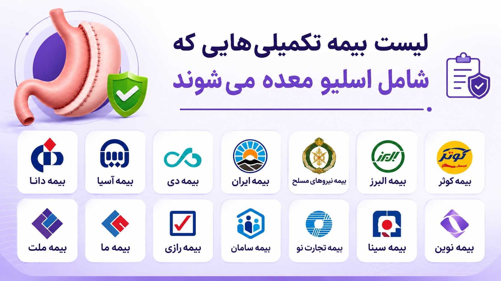 لیست بیمه تکمیلیهایی که شامل اسلیو معده میشوند