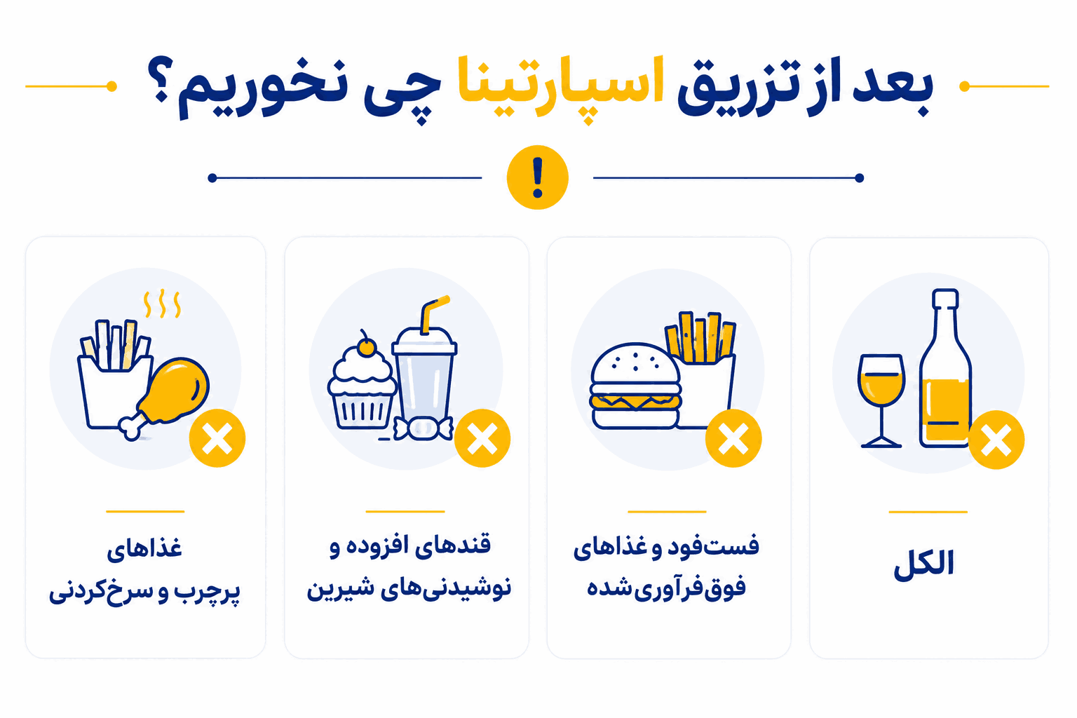 بعد از تزریق اسپارتینا چی نخوریم؟