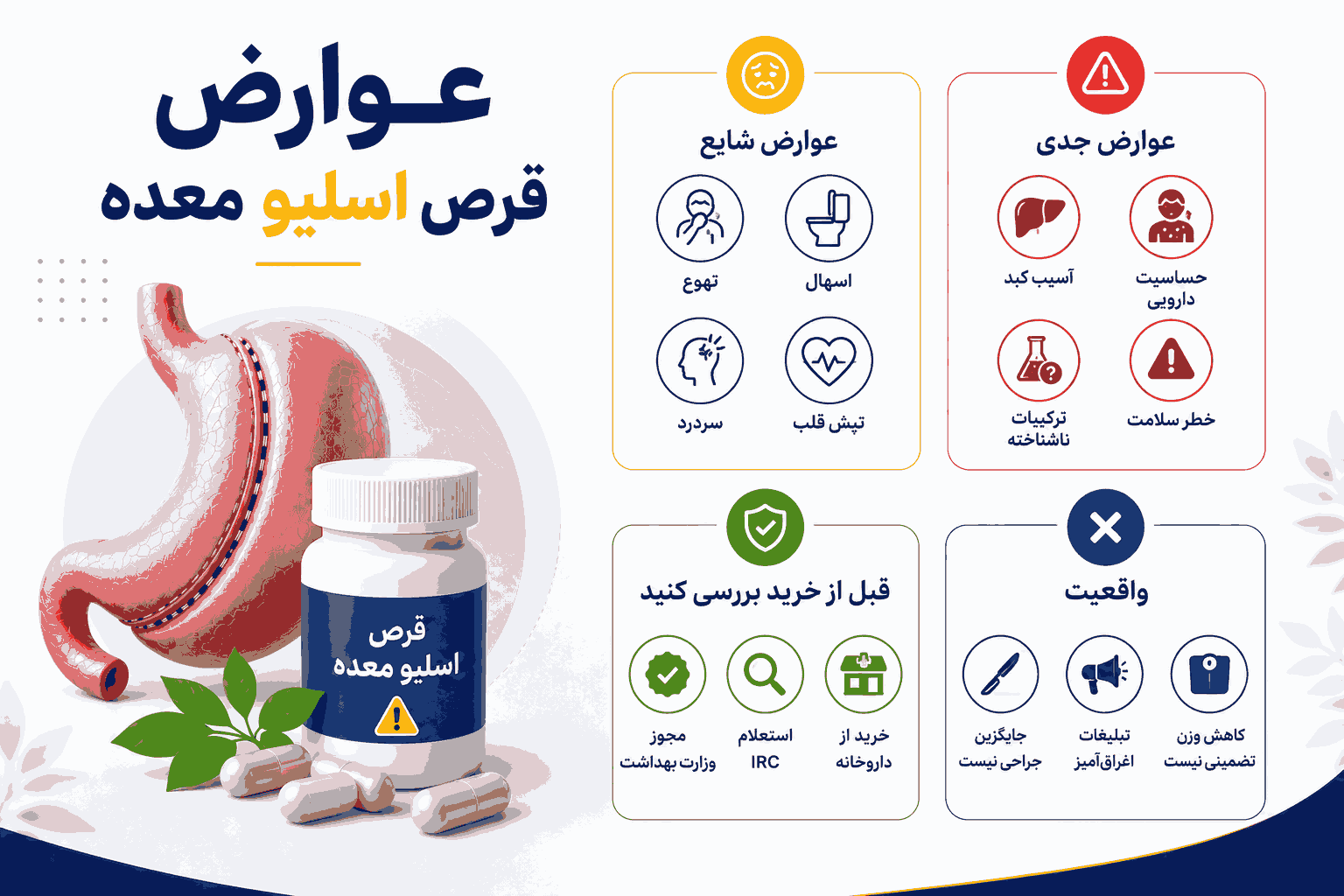 عوارض قرص اسلیو معده چیست؟